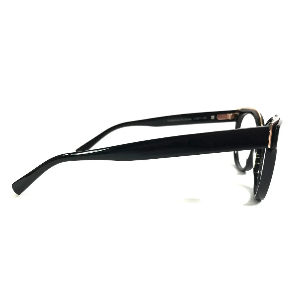 Tom Davies Eyeglasses Frames TD705 Col. 2056 Shiny Black Polished Gold 51-17-140
